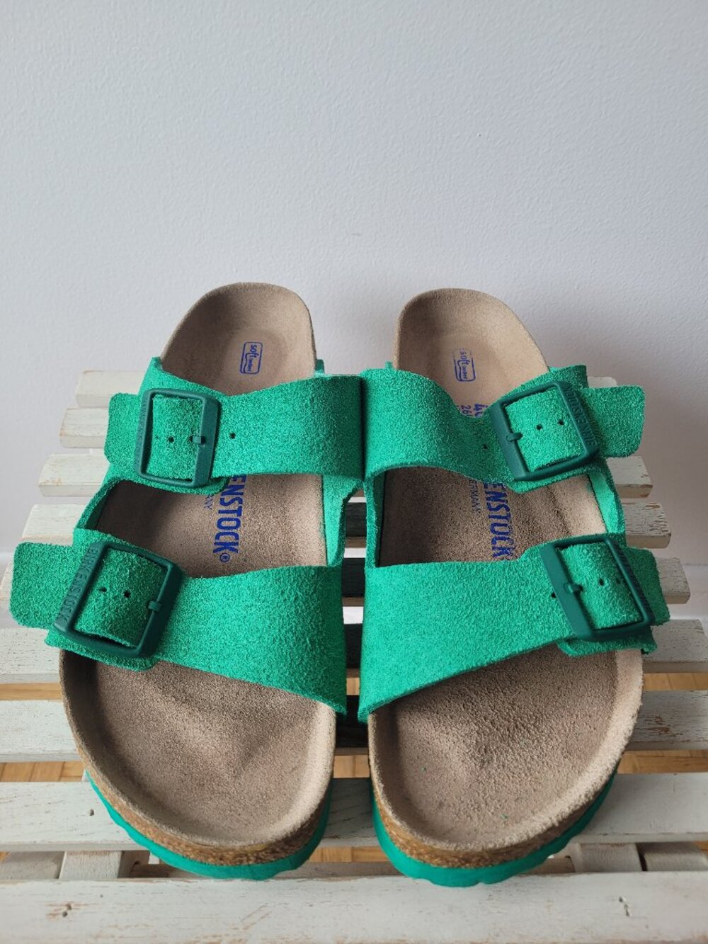 Birkenstock Arizona "Bold Green" Suede Sandals-Size 40